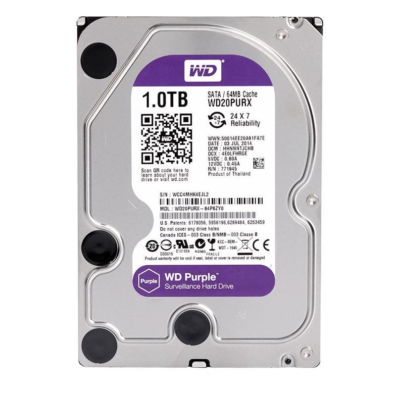 Western Digital Purple 1TB Surveillance Hard Drive with 1 Year Warranty