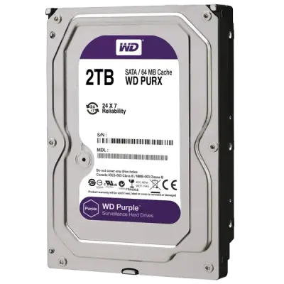 Western Digital Purple 2TB Surveillance Hard Drive 1 Year Warranty
